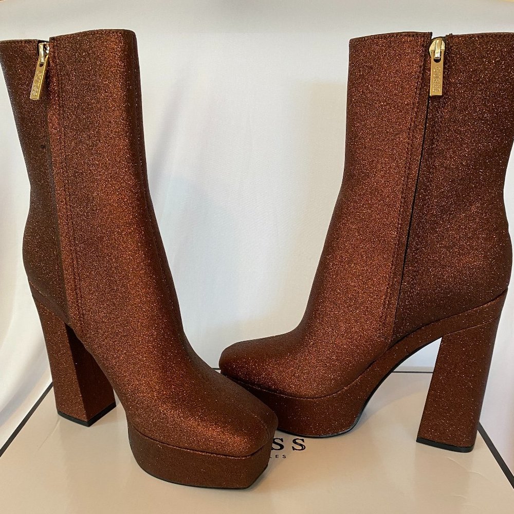 GUESS Byra Platform Booties- Bronze Size 9M